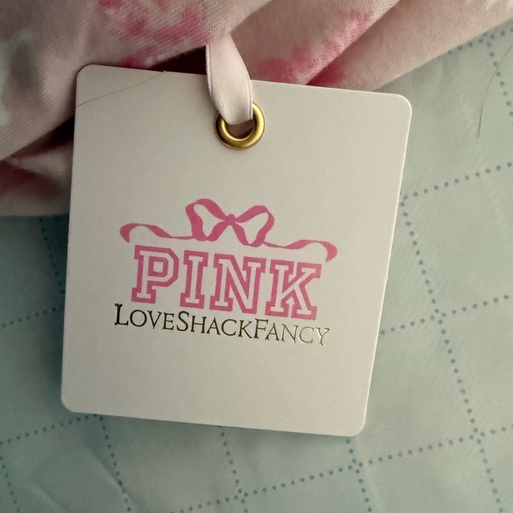 Victoria's Secret PINK x LoveShackFancy Campus Cotton Tee size medium nwt - Picture 6 of 11